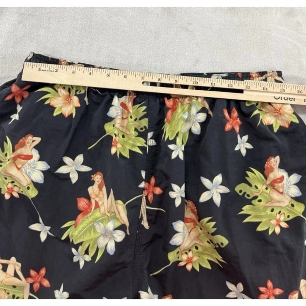 VTG Tommy Bahama Swim Trunk Short Men XL Gray Tropical Floral Mesh Lined Nylon - Picture 4 of 16